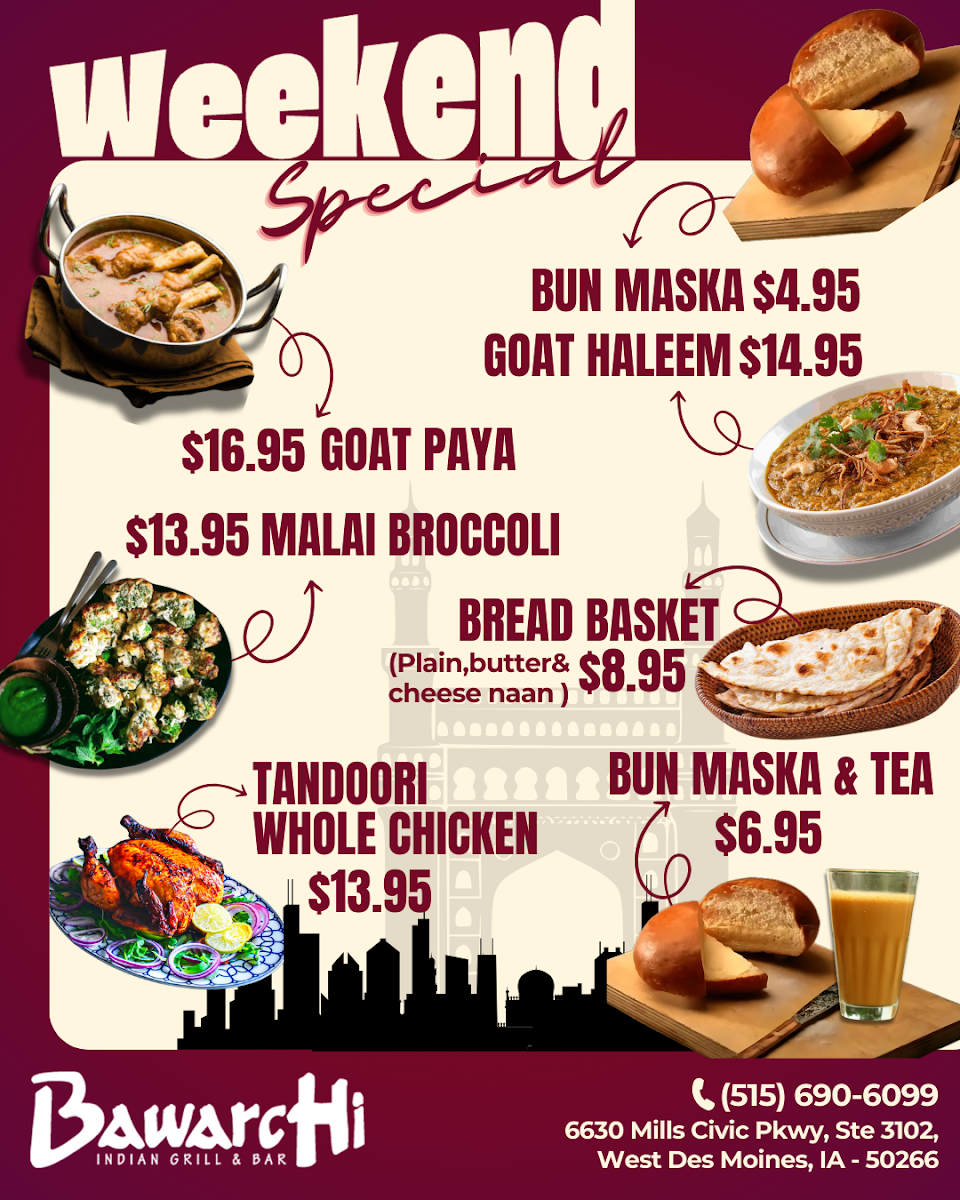 Menu Bawarchi Indian Grill & Bar - Des Moines-1