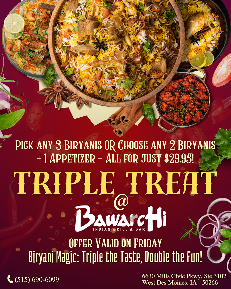 Menu Bawarchi Indian Grill & Bar - Des Moines-3